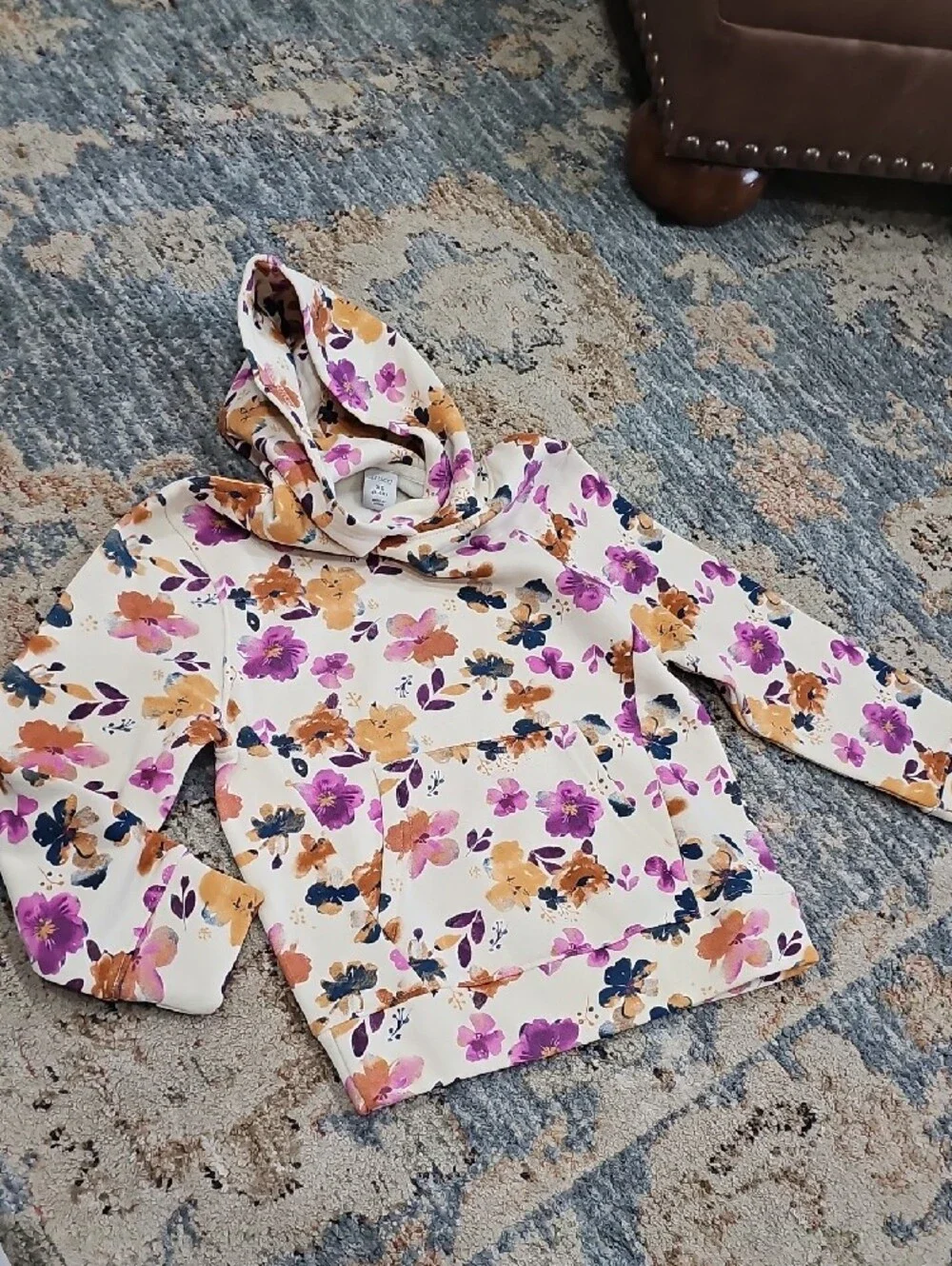 bcg Girls Floral Hoodie & Bright Pink Wide-Leg Pants Matching Set